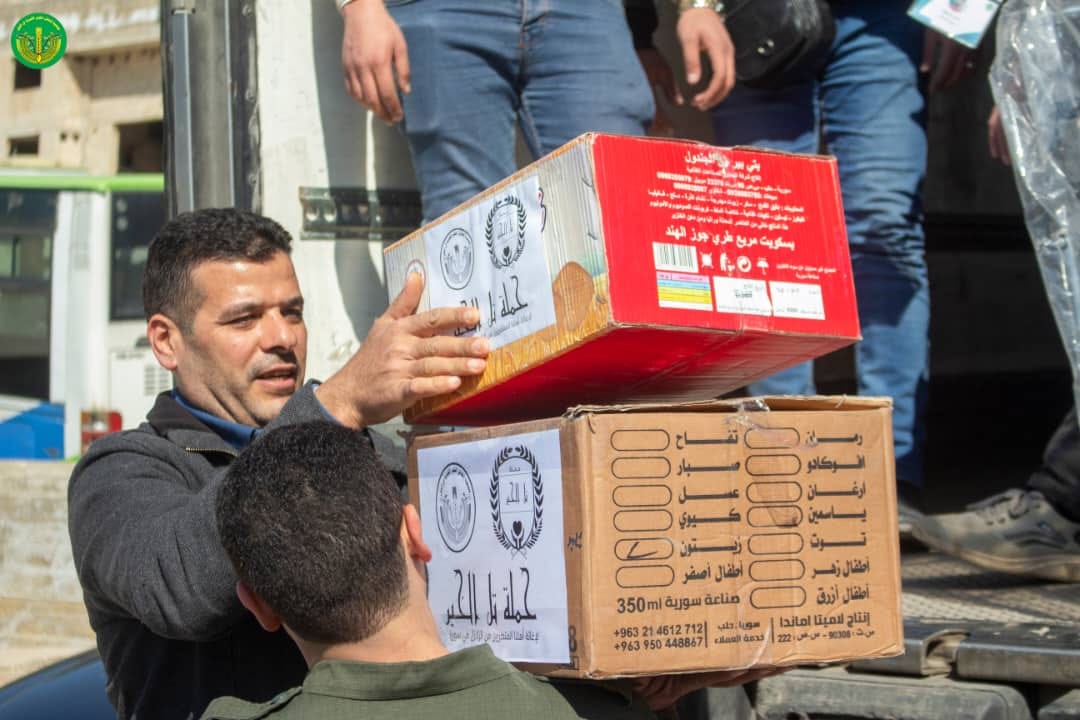 توجه الفريق الاغاثي لجمعية إنعاش الفقير في مدينة التل إلى محافظة إدلب